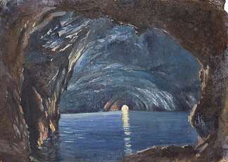 蓝洞，卡普里岛 The Blue Grotto, Capri (1869; United Kingdom                     )，托马斯·斯图尔特·史密斯