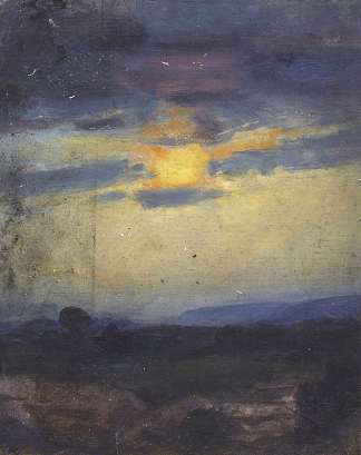 日落景观 Sunset Landscape (1850)，托马斯·斯图尔特·史密斯