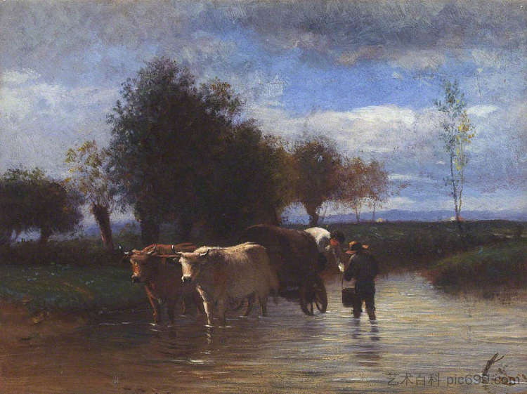 水车 The Water Cart (1860)，托马斯·斯图尔特·史密斯