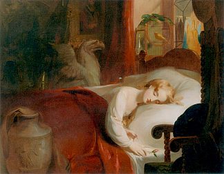 小内尔在好奇店睡着了 Little Nell Asleep in the Curiosity Shop (1841)，托马斯·苏利