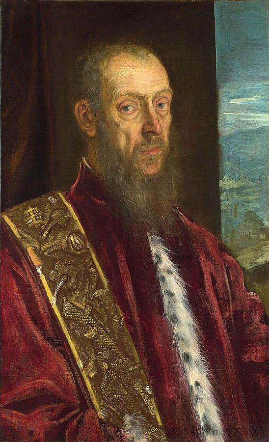 文森佐·莫罗西尼的肖像 Portrait of Vincenzo Morosini (1580)，丁托莱托