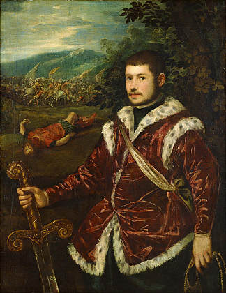 一个年轻人的肖像作为大卫 Portrait of a Young Man as David，丁托莱托