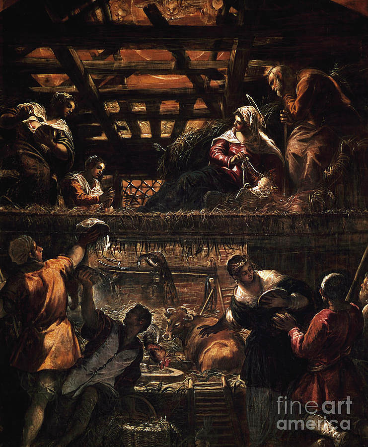 牧羊人的崇拜 The Adoration of the Shepherds (1578 - 1581)，丁托莱托