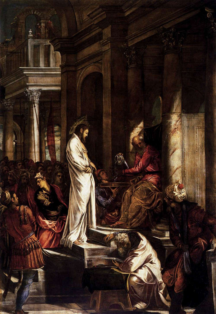 彼拉多之前的基督 Christ before Pilate (1566 - 1567)，丁托莱托