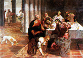 基督在法利赛人的家里 Christ in the house of the Pharisee，丁托莱托