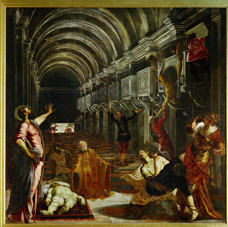 圣马可尸体的发现 Finding of the body of St Mark (c.1562),丁托莱托