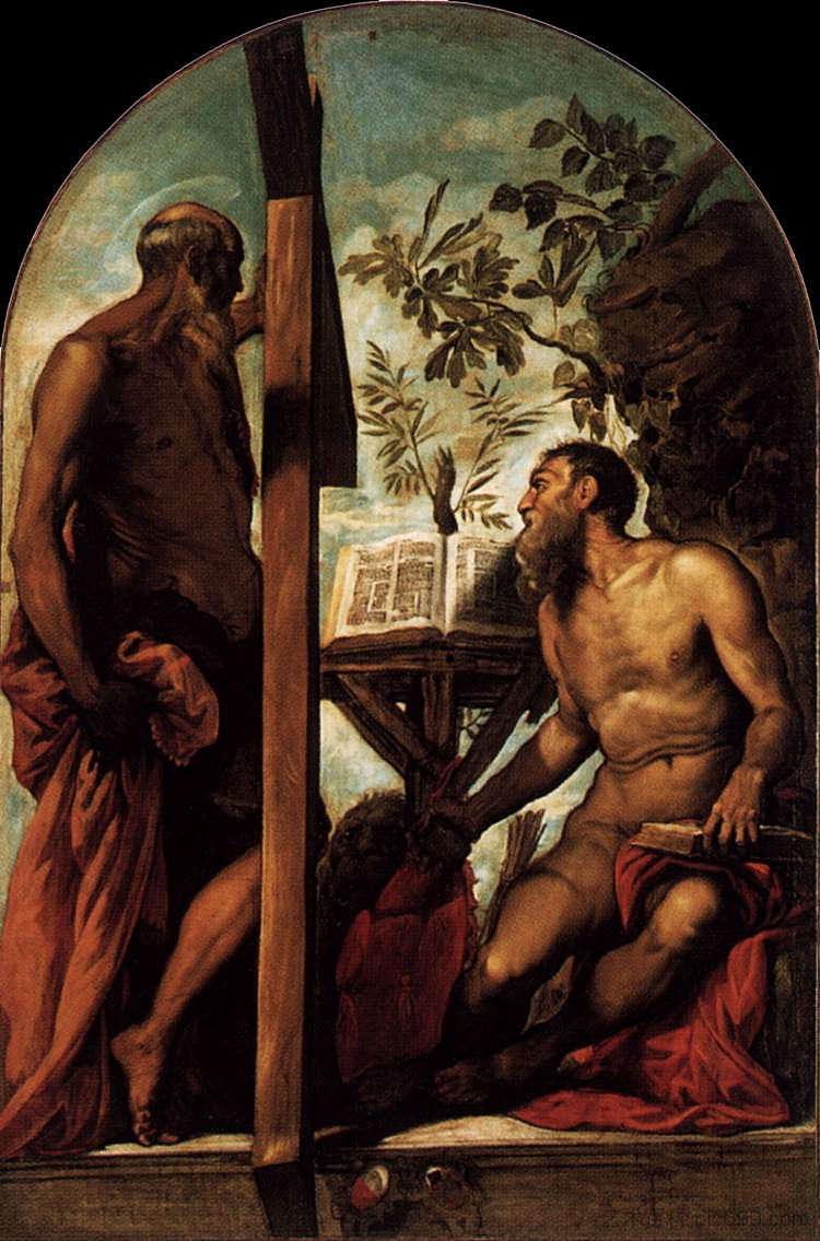 圣杰罗姆和圣安德鲁 St Jerome and St Andrew (c.1552),丁托莱托