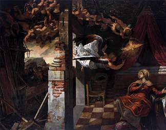 天使报喜 The Annunciation (1583 – 1587)，丁托莱托