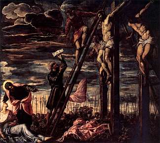 基督被钉十字架 The Crucifixion of Christ (1568)，丁托莱托