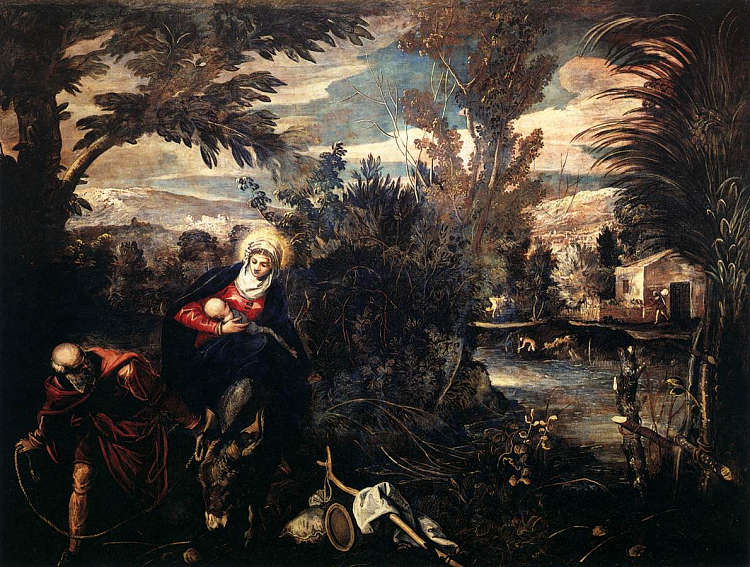 飞往埃及 The Flight into Egypt (1582 - 1587)，丁托莱托