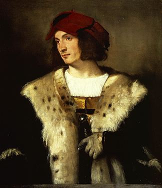 戴红帽子的男人的肖像 Portrait of a Man in a Red Cap (1516)，提香·韦切利奥