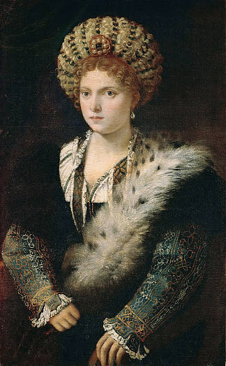 伊莎贝拉·德埃斯特的肖像 Portrait d`Isabella d`Este (c.1534 – 1536)，提香·韦切利奥