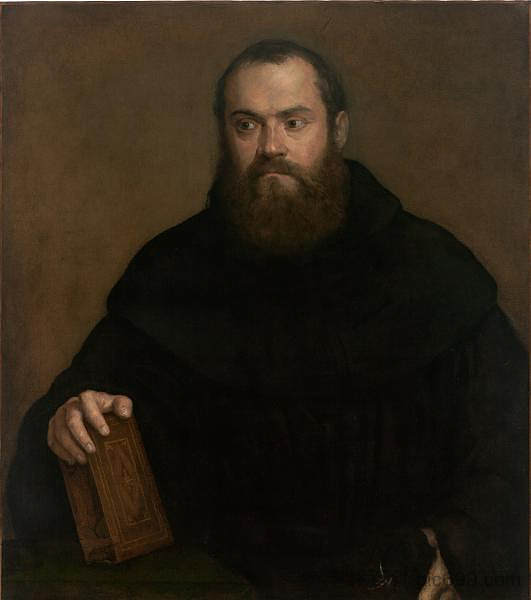 拿着书的和尚 A monk with a book (c.1550),提香·韦切利奥