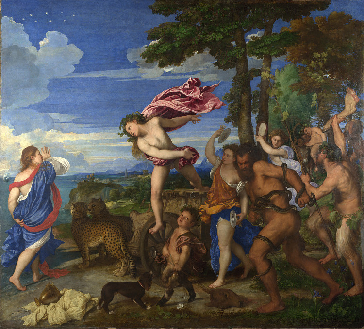 巴克斯和阿里阿德涅 Bacchus and Ariadne (1520 - 1523)，提香·韦切利奥