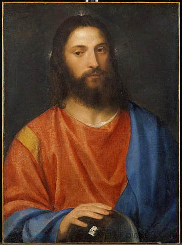 基督与地球仪 Christ with Globe (1530),提香·韦切利奥