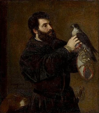 乔治·科尔纳罗与猎鹰 Giorgio Cornaro with a Falcon (1537)，提香·韦切利奥