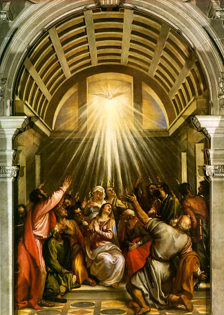 五旬节 Pentecost (c.1545)，提香·韦切利奥