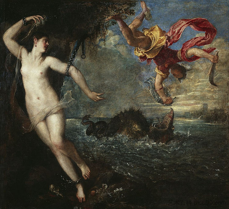 英仙座和仙女座 Perseus and Andromeda (1554 - 1556)，提香·韦切利奥