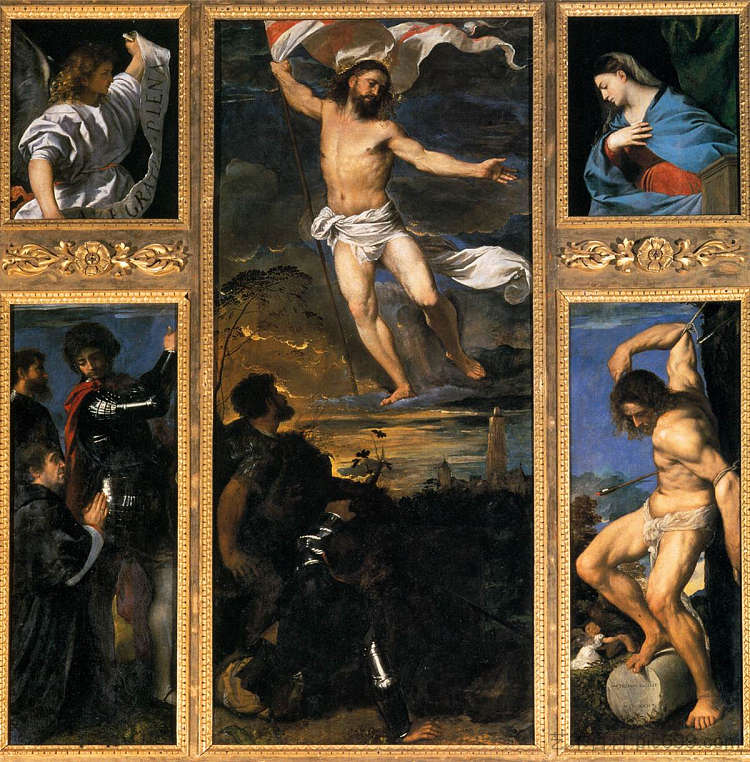 复活的息肉 Polyptych of the Resurrection (1520 - 1522)，提香·韦切利奥