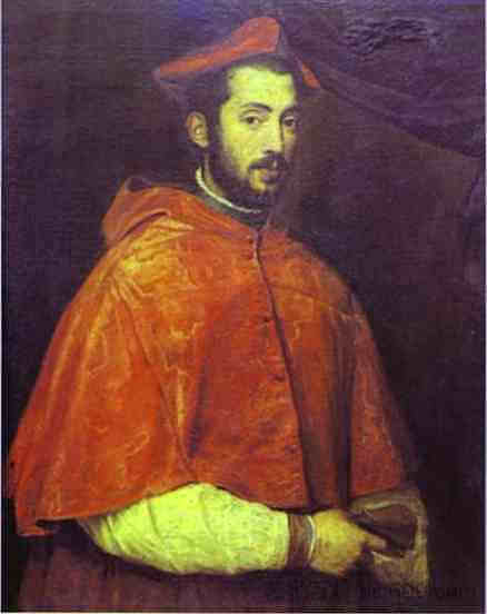 红衣主教亚历山德罗·法尔内塞的肖像 Portrait of Cardinal Alessandro Farnese (1545 - 1546)，提香·韦切利奥