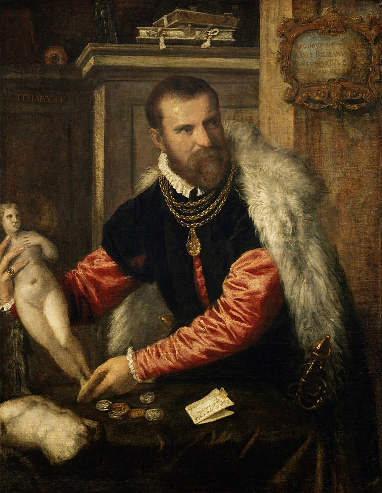 雅各布·斯特拉达的肖像 Portrait of Jacopo Strada (1567 - 1568)，提香·韦切利奥