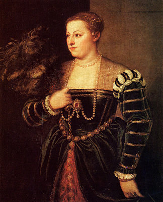 艺术家的女儿拉维尼亚的肖像 Portrait of Lavinia, the Artist’s Daughter (1560 – 1561)，提香·韦切利奥