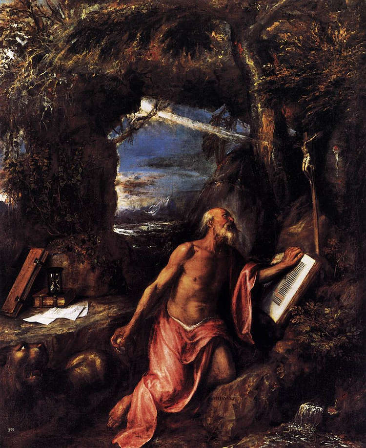 圣杰罗姆 St Jerome (c.1575)，提香·韦切利奥