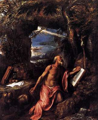 圣杰罗姆 St Jerome (c.1575)，提香·韦切利奥