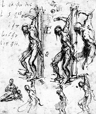 圣塞巴斯蒂安的研究 Studies of Saint Sebastian (1520)，提香·韦切利奥