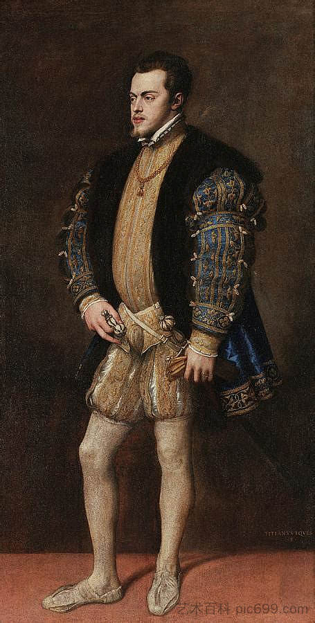 菲利普二世的肖像 Portrait of Philip II (c.1553)，提香·韦切利奥