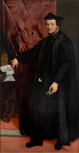 红衣主教克里斯托弗·马德鲁佐的肖像 Portrait of Cardinal Cristoforo Madruzzo (1552)，提香·韦切利奥