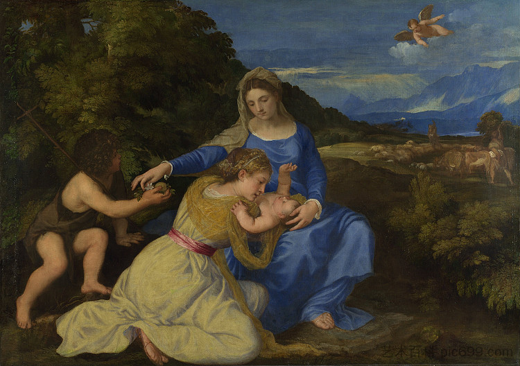 麦当娜·阿尔多布兰迪尼 Madonna Aldobrandini (1530)，提香·韦切利奥