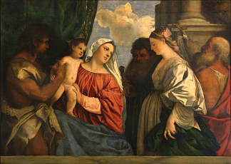 圣母子与四圣徒 The Virgin and Child with Four Saints (1515 – 1518)，提香·韦切利奥