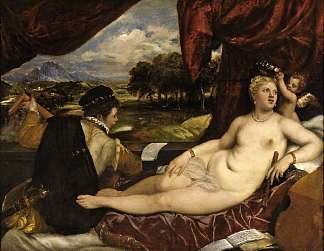 维纳斯和琵琶演奏家 Venus and the Lute Player (c.1560)，提香·韦切利奥