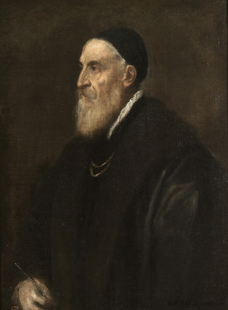 自画像 Self-portrait (c.1567)，提香·韦切利奥