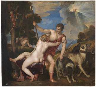 维纳斯和阿多尼斯 Venus and Adonis (1553 – 1554)，提香·韦切利奥