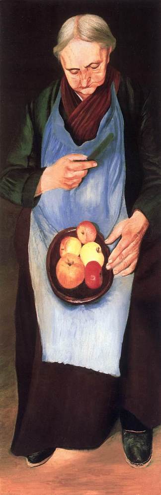 剥苹果的老妇人 Old Woman Peeling an Apple (1894)，蒂瓦达·科斯塔·琼特瓦利
