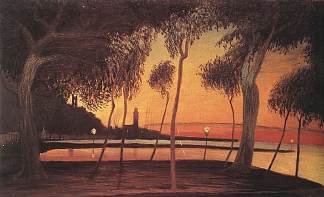 那不勒斯湾的日落 Sunset Over the Bay of Naples (1901)，蒂瓦达·科斯塔·琼特瓦利