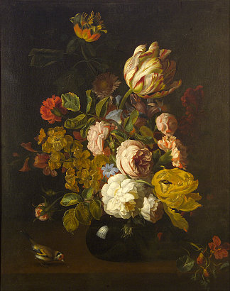 静物与鲜花 Still-life with Flowers (1700)，托比亚斯·斯特兰诺弗