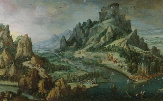 广阔的想象景观与寓言人物 Broad imaginary landscape with allegorical figures，维尔哈希特