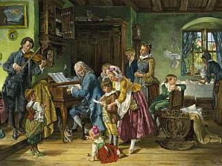 约翰·塞巴斯蒂安·巴赫在他的家庭圈子里 Johann Sebastian Bach im Kreise Seiner Familie (1870)，托比·爱德华·罗森塔尔