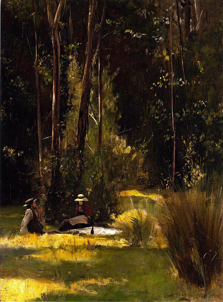 周日下午在博士山野餐 A Sunday Afternoon Picnic at Box Hill (1887)，汤姆·罗伯茨