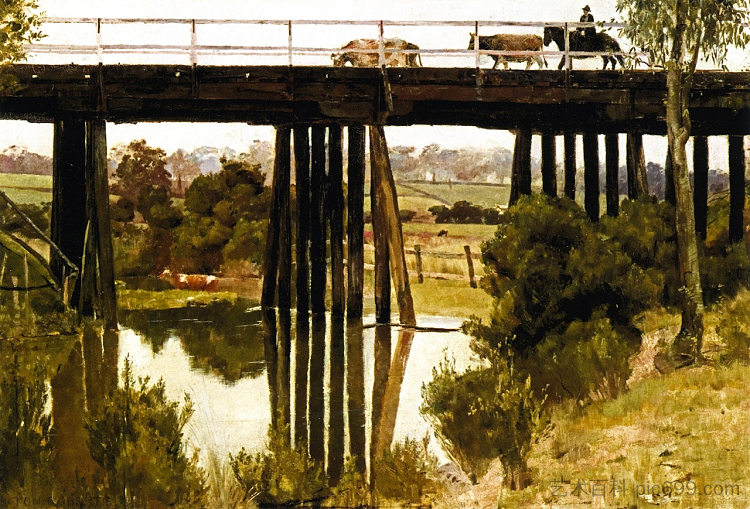 雨后的冬日早晨，加德纳溪 Winter Morning after Rain, Gardiner's Creek (1885)，汤姆·罗伯茨