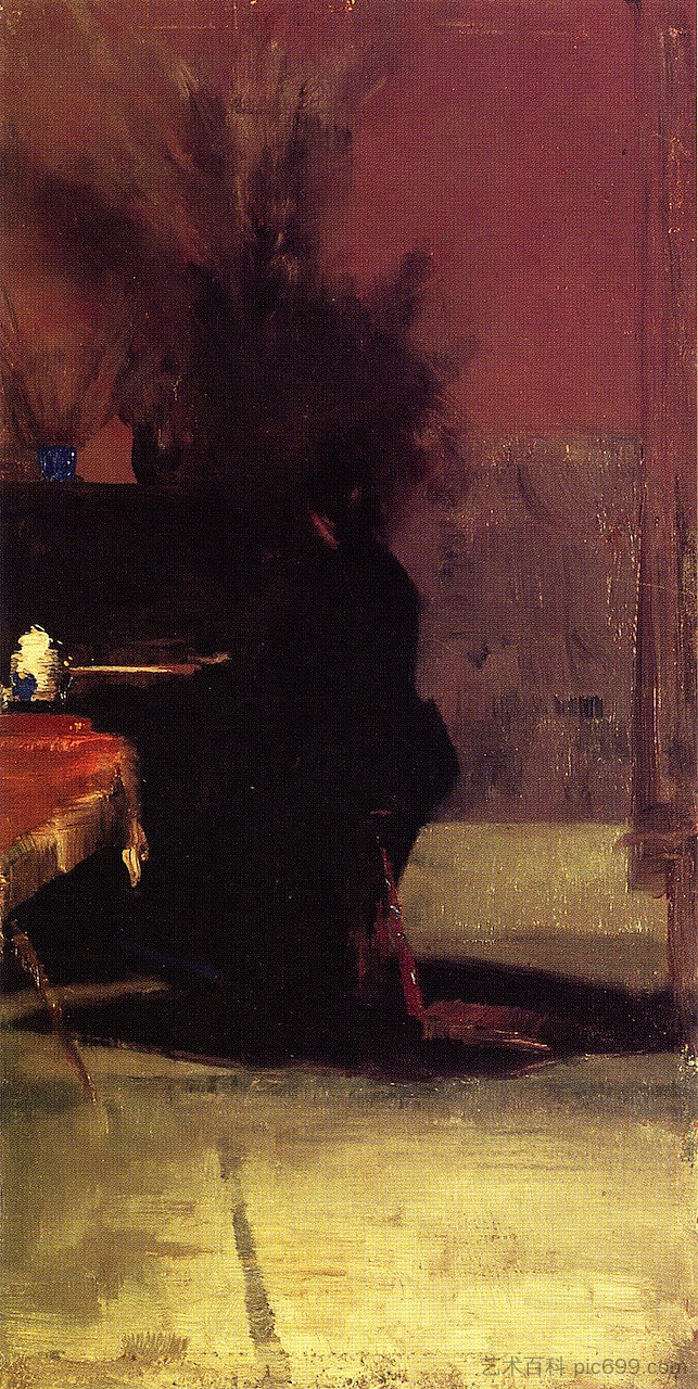 钢琴上的女人 Woman at the Piano (1889)，汤姆·罗伯茨