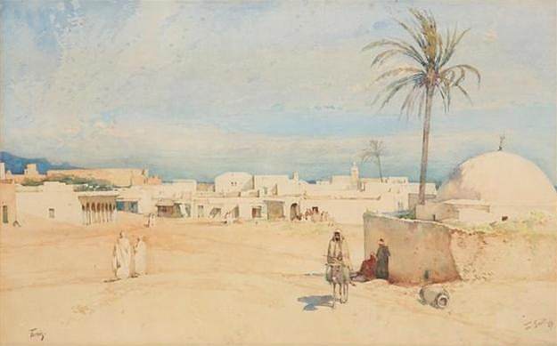 突尼斯的集市广场，晚上 A Market Square in Tunis, Evening (1889)，汤姆·斯科特