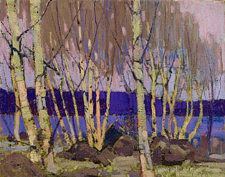 晚上，独木舟湖 Evening, Canoe Lake (1916)，汤姆·汤姆森