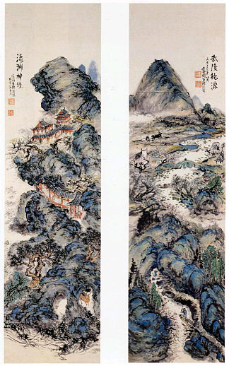 人间天堂和圣山 Earthly paradise and sacred mountains (1924)，富冈铁斋