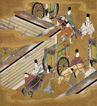 源氏物语（香水王子）的插图 Illustration of the Genji Monogatari (The Perfumed Prince)，土佐光起