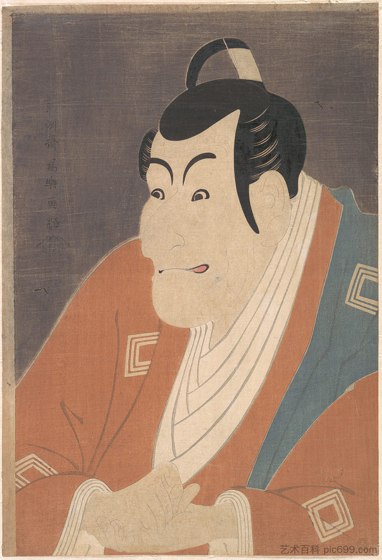 久吹 演员 市川惠比藏 饰 竹村贞之心 Kubuki Actor Ichikawa Ebizō as Takemura Sadanoshin (1794)，东洲斋写乐