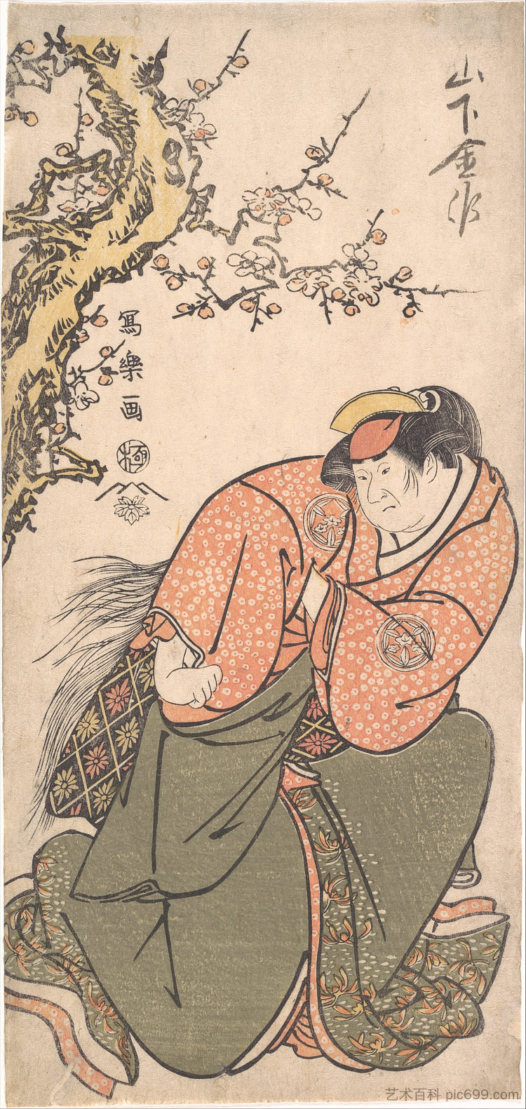 演员 山下金作二 饰 贞人的妻子岩手县 Actor Yamashita Kinsaku II as Sadato's Wife Iwate (1794 - 1795)，东洲斋写乐